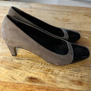 Prada Vintage Suede Cap Toe High Heel Pumps Size EU 38 US 8